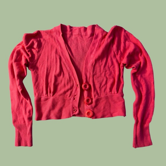 Pink cropped cardigan - Picture 1 of 2